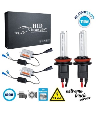 GloboStar® 84127 H9 XCB Line KIT Βασικού Φωτισμού Φορτηγού 3rd Generation Can-Bus Extreme Truck Series XENON 110W 10350lm DC 24V Αδιάβροχο IP65 Ψυχρό Λευκό 6000K